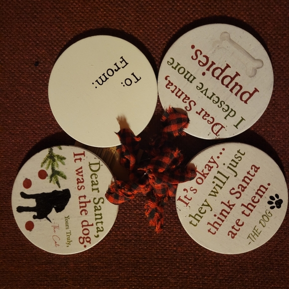 Group of 4 dog ornaments -- gift tags - Picture 2 of 2